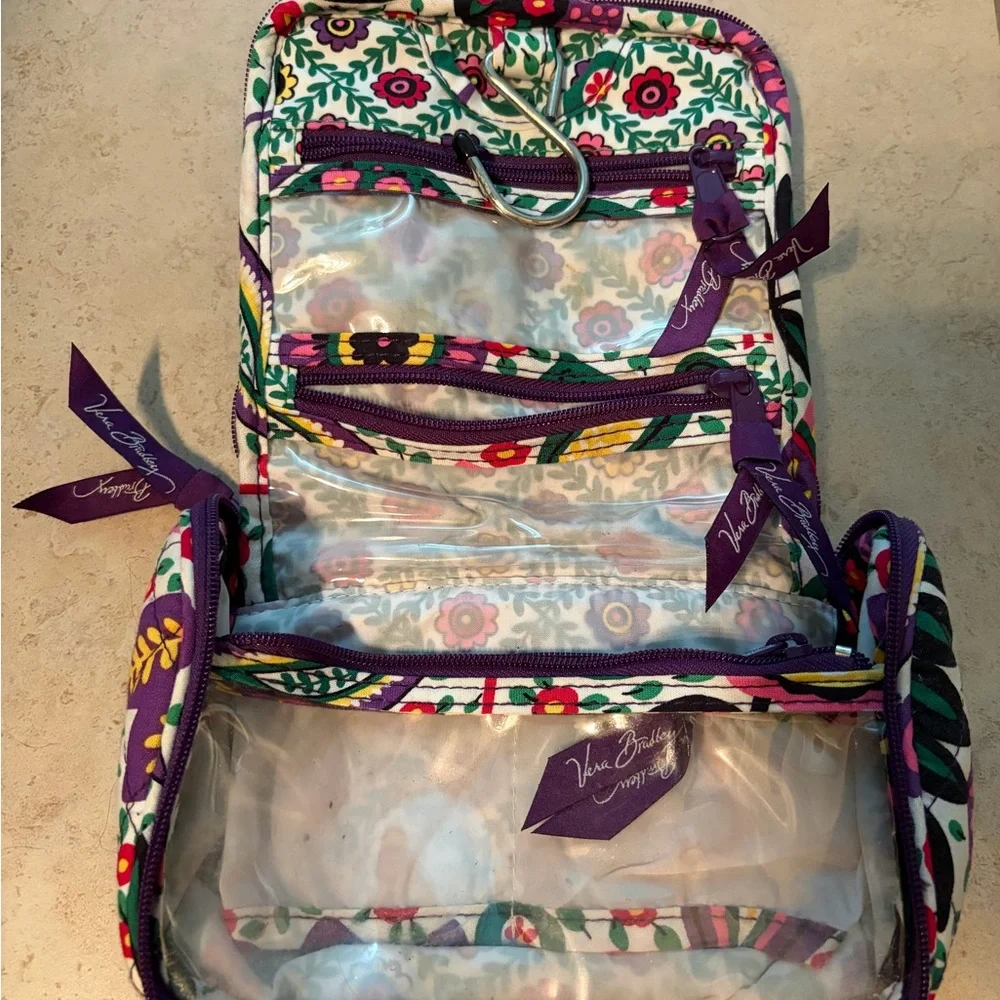 Vera Bradley Pink Purple Floral Quilted Cosmetic Case